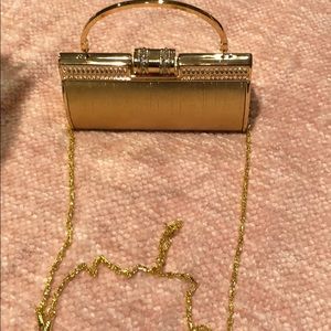 One of a kind gold mini hand bag